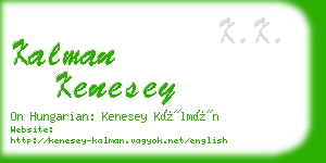 kalman kenesey business card